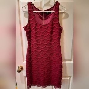 Guess Fusia Color Back Zip Sleeveless Bodycon Dress size 8
